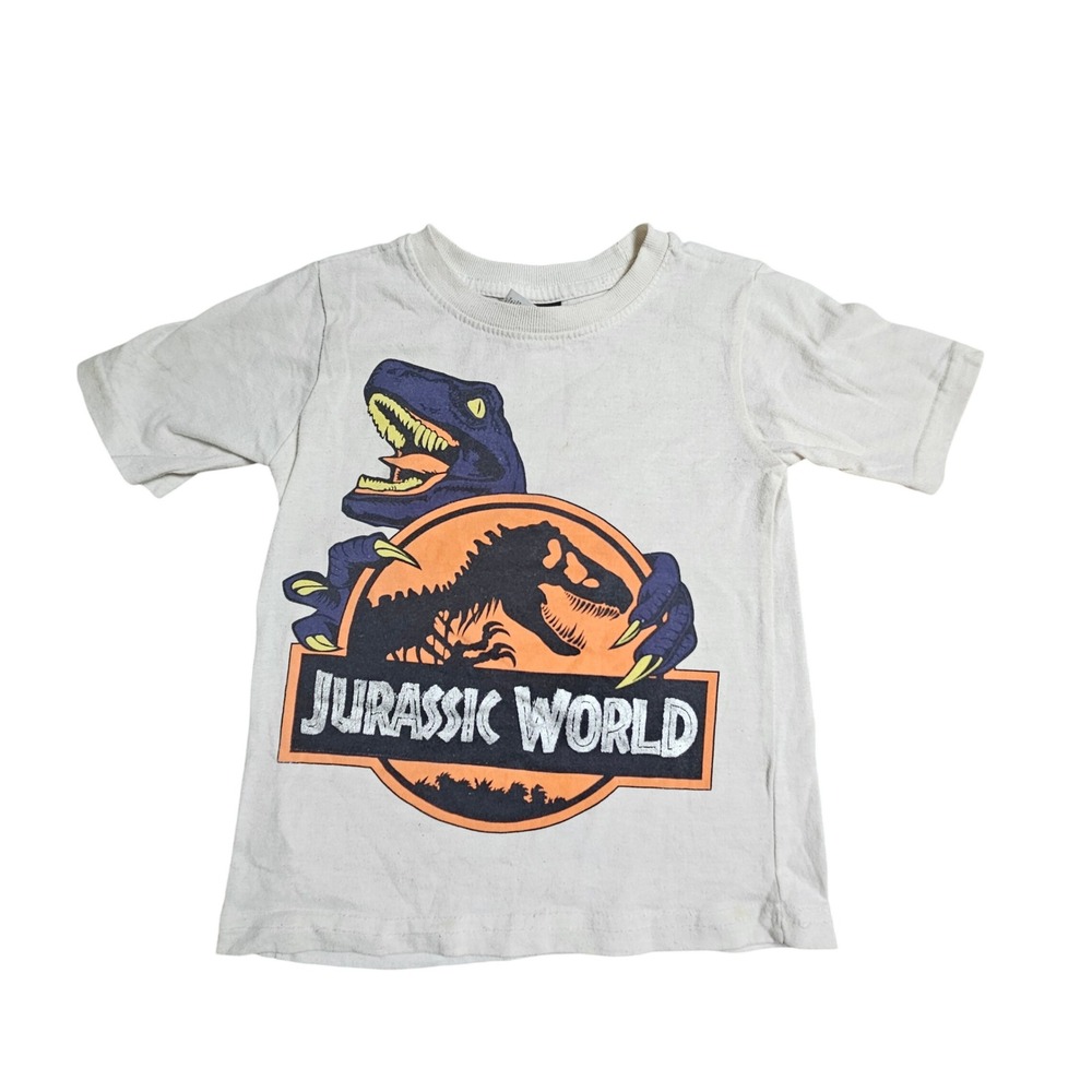 Jurassic World Kids Dinosaur Raptor Graphic T-Shirt Sizeβ 5/6 Retro 90s Kidcore
